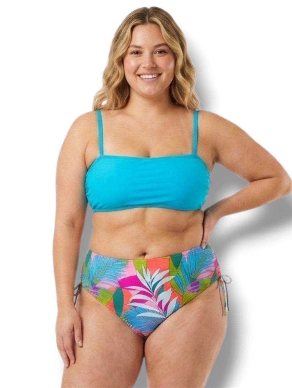 Xhilaration Juniors Multicolor Tropical Leaf Hipster Bikini Bottoms NWT